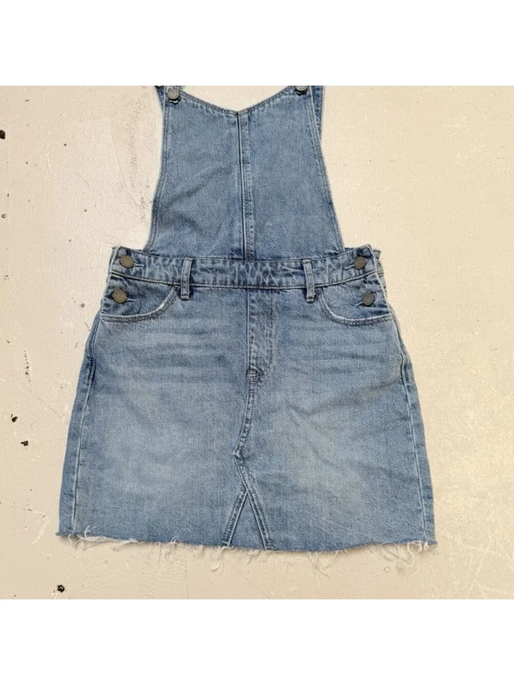 Paige Womens 25 Festival Denim Overall Skirtall Dress Frayed Hem Jumper Jeans